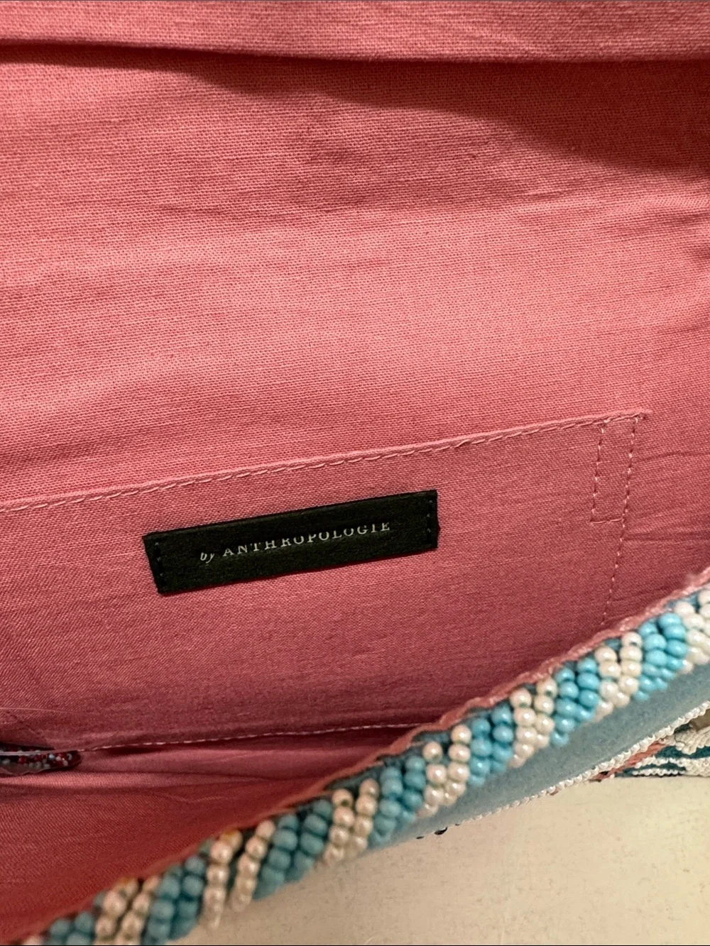 Anthropologie beaded fold-over clutch/shoulder bag, NWT